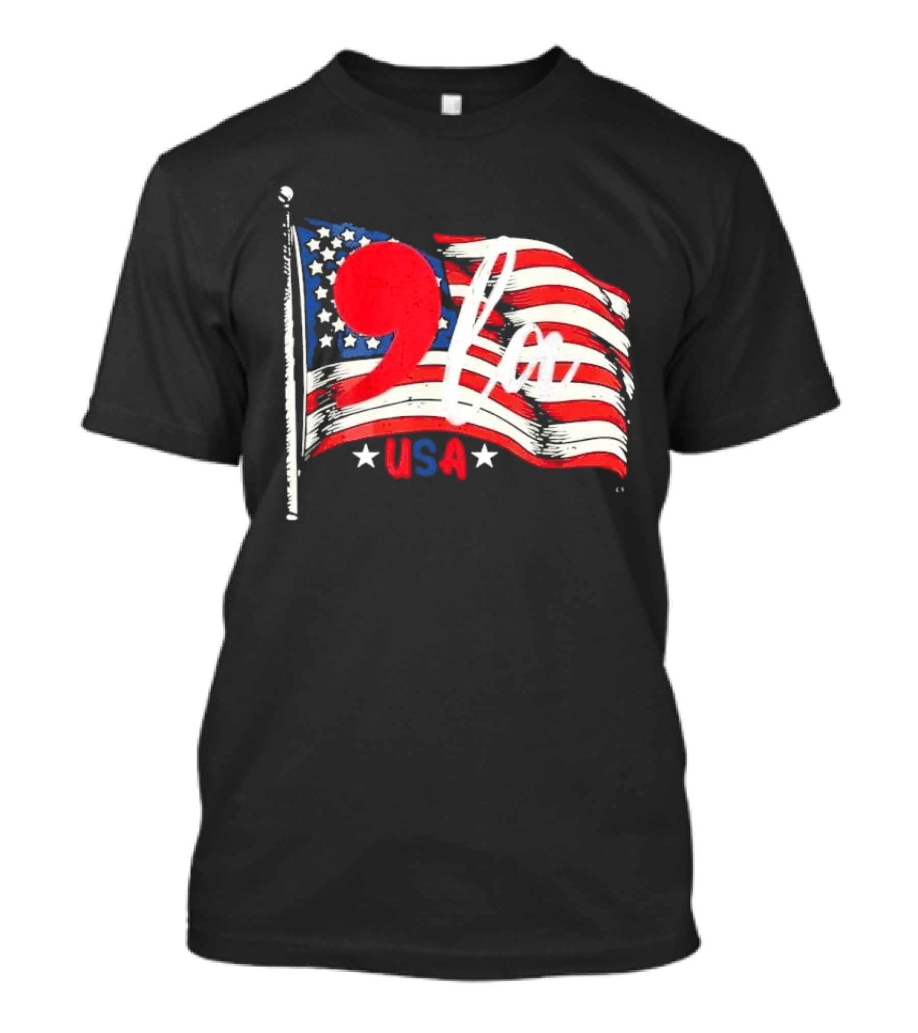 Comma La Kamala Harris For President 2024 USA Flag T-Shirt
