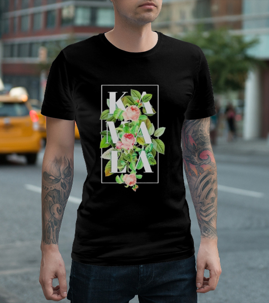 Kamala Floral Vote Blue Madam President T-Shirt