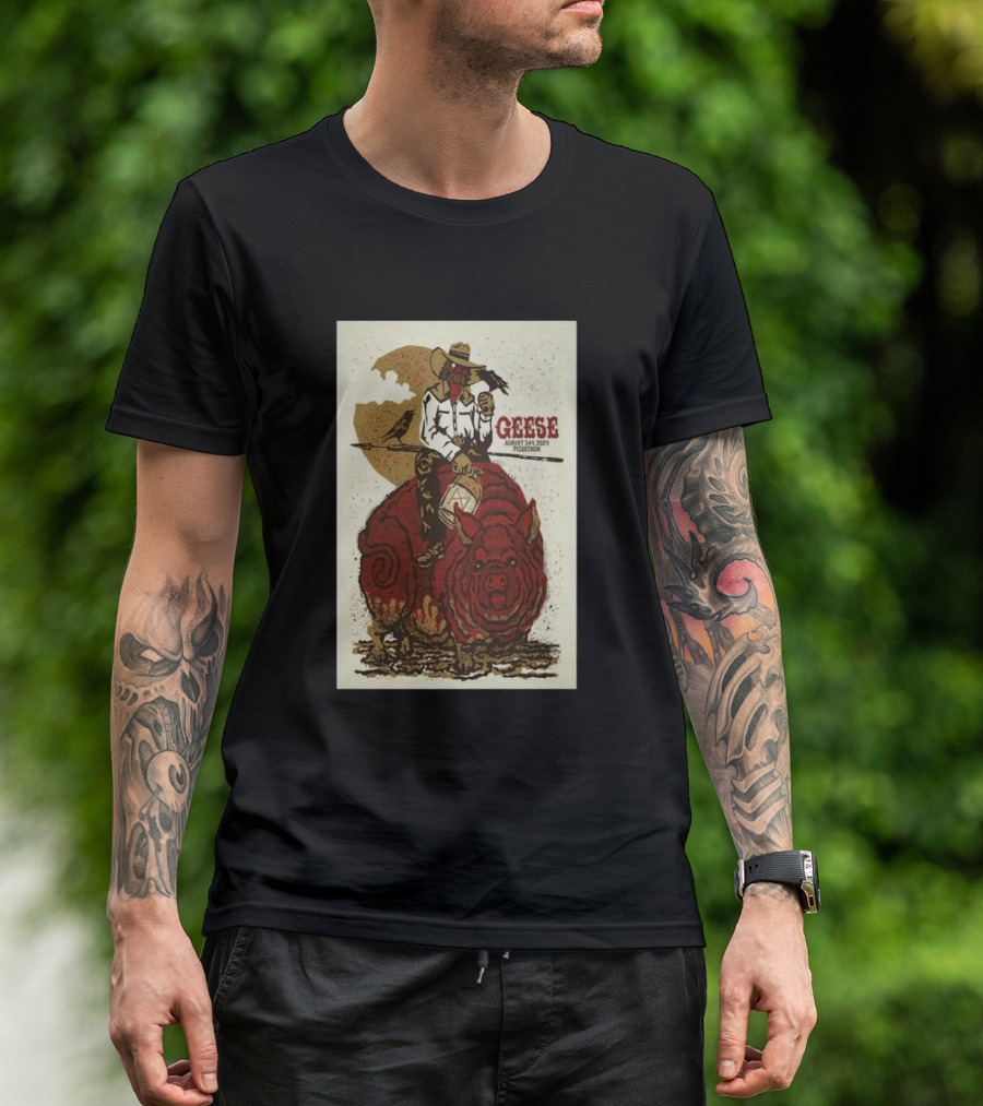 Geese Pickathon Experiential Music Festival August 3-4 2024 Happy Valley Oregon Cowboy Riding Boar T-Shirt