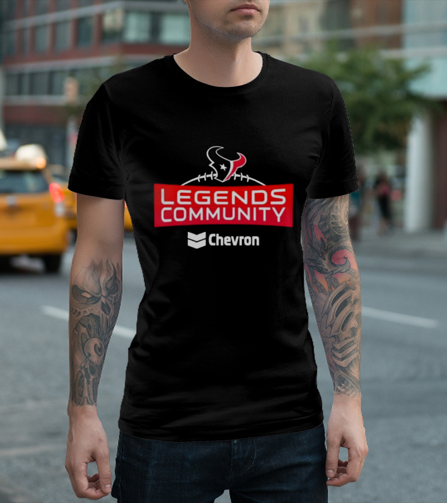 Houston Texans Legends Community Chevron Football Logo Partnership T-Shirt