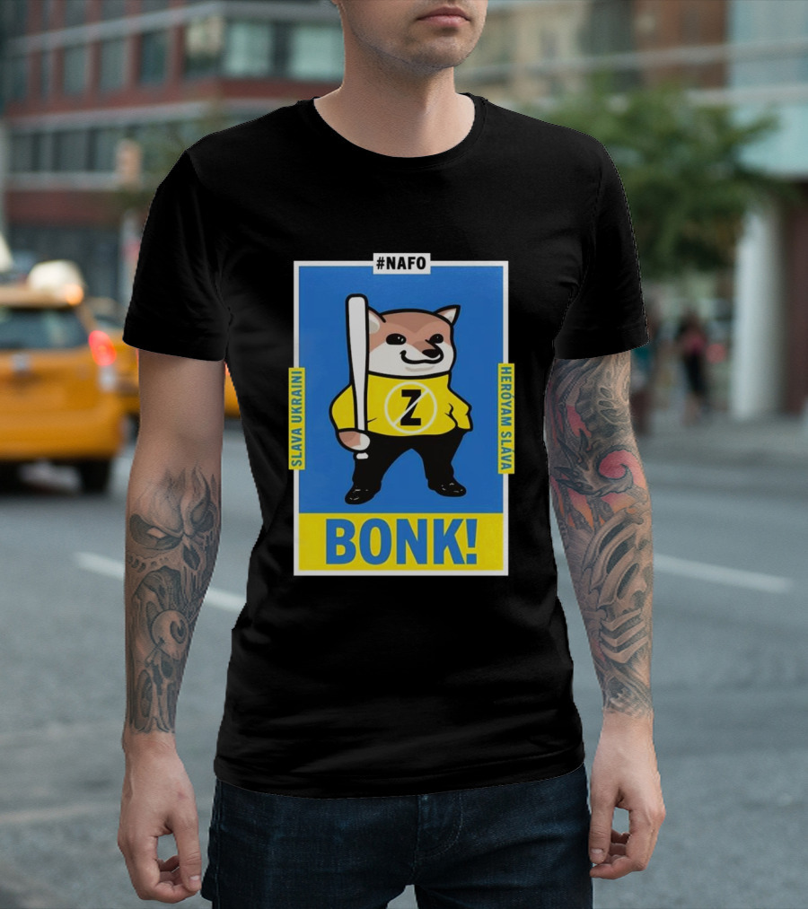 NAFO Bonk Z Slava Ukraini Heroyam Slava T-Shirt