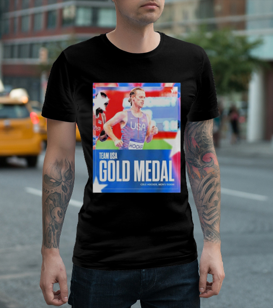 Team USA Cole Hocker Gold Medal Men's 1500m T-Shirt