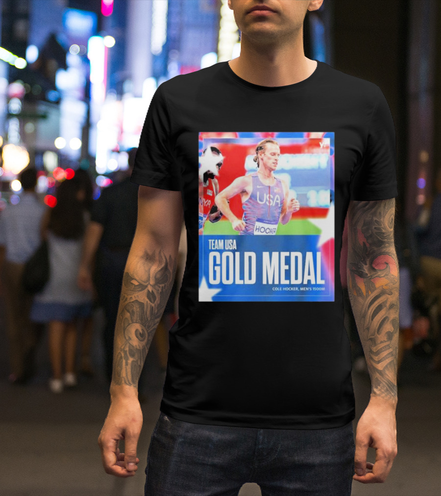 Team USA Cole Hocker Gold Medal Men's 1500m T-Shirt