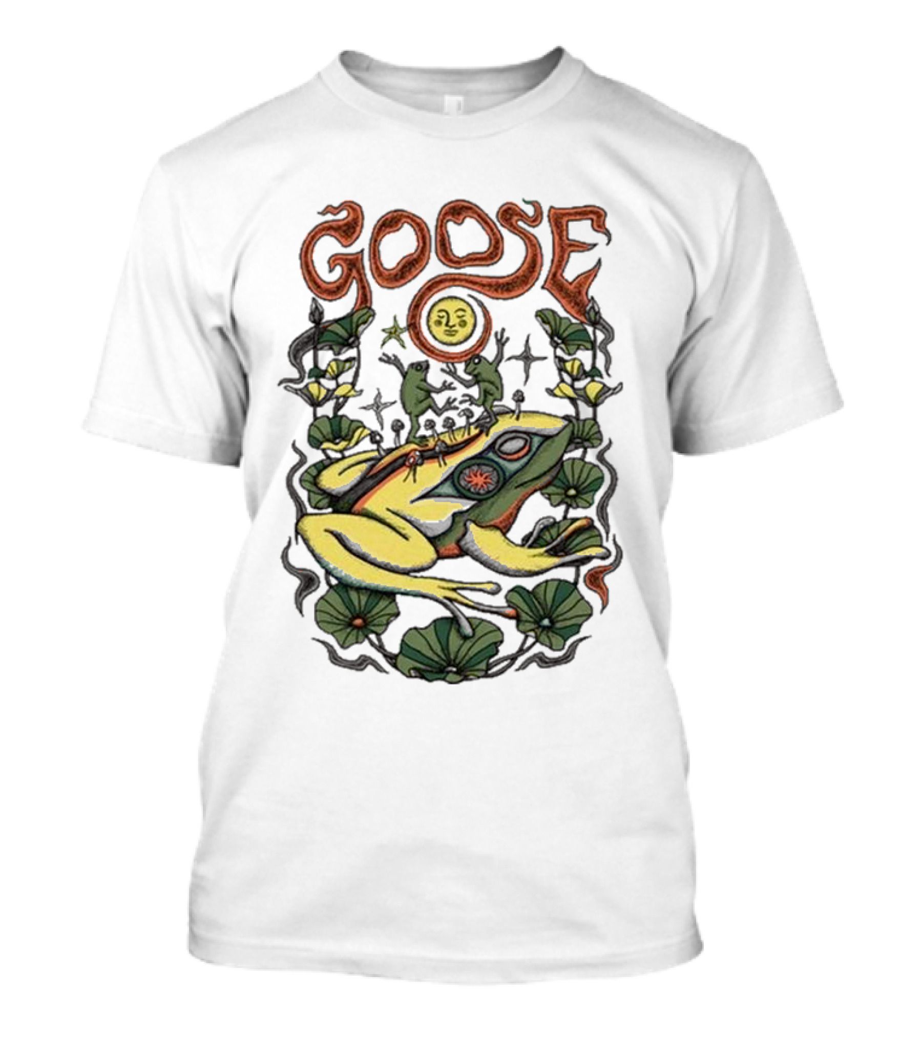 Goose Frog Sun Moon 2024 Ladies Crop T-Shirt