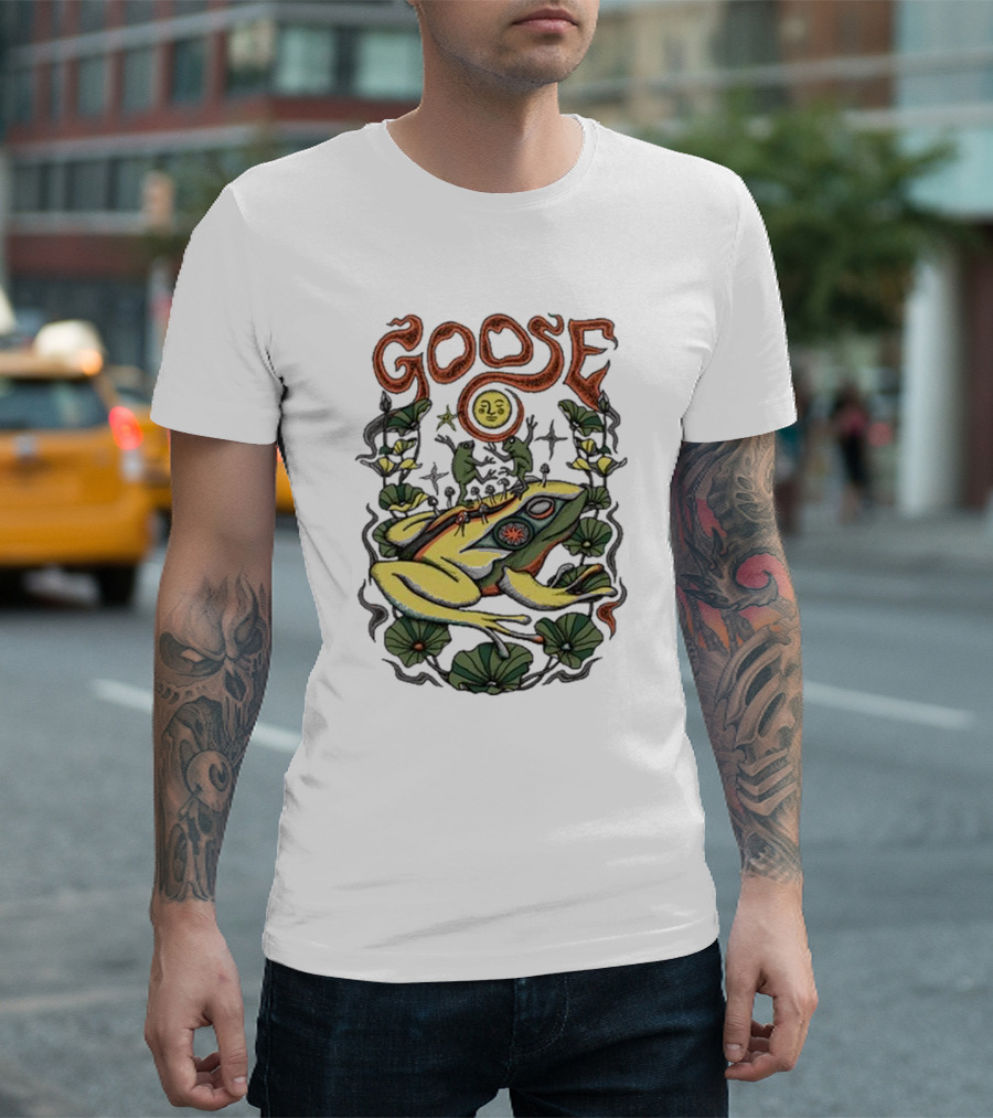 Goose Frog Sun Moon 2024 Ladies Crop T-Shirt
