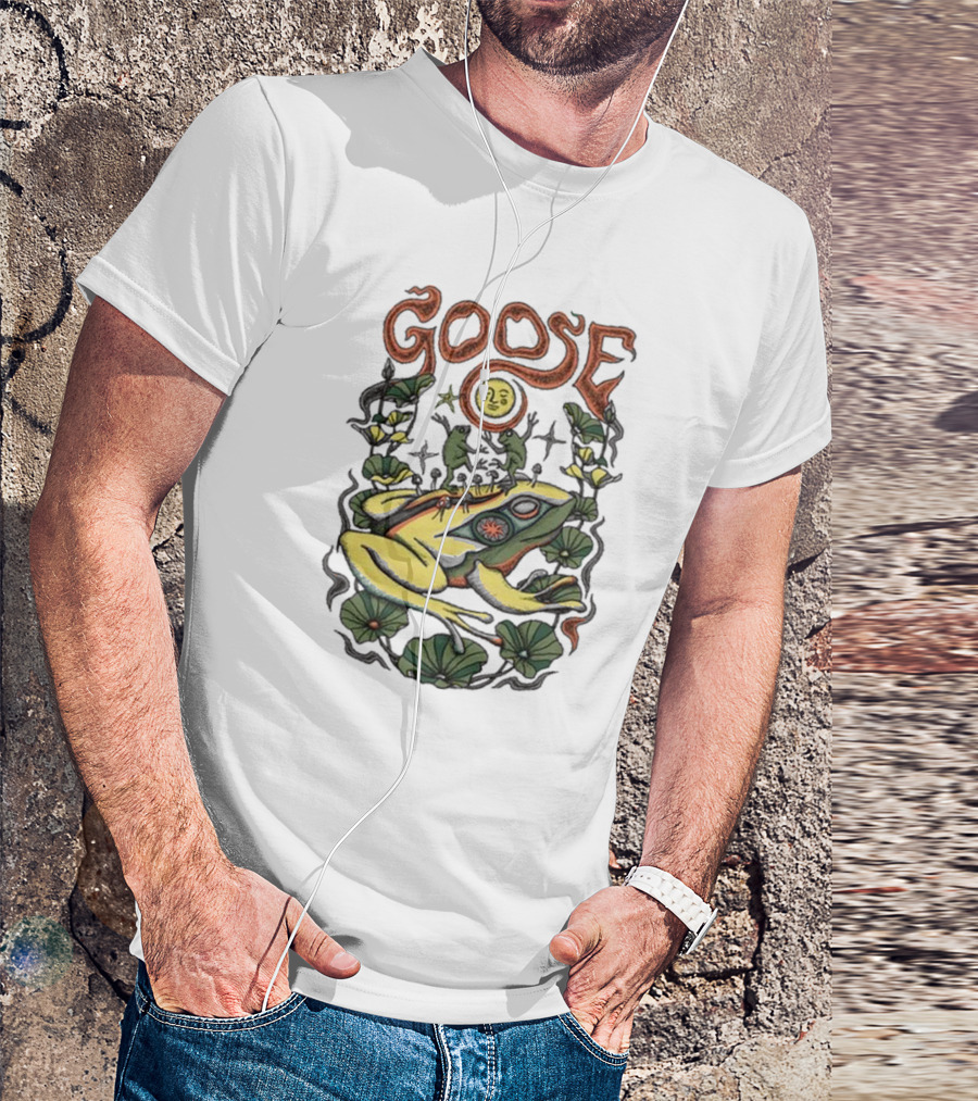 Goose Frog Sun Moon 2024 Ladies Crop T-Shirt