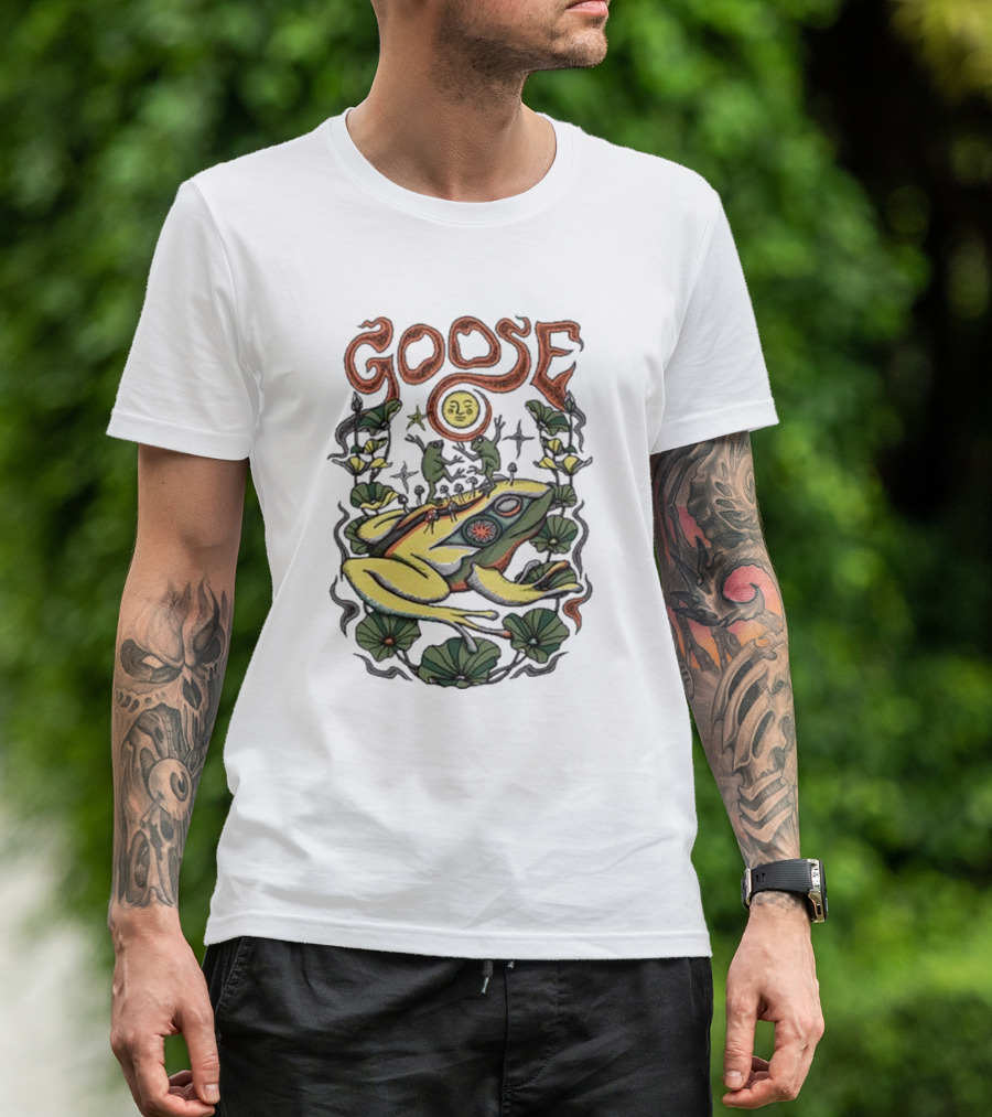Goose Frog Sun Moon 2024 Ladies Crop T-Shirt