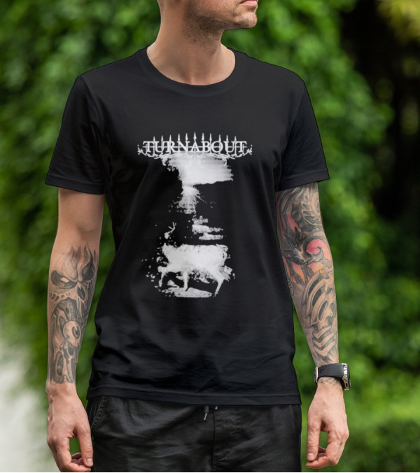 Deadbodyposse Turnabout Mysterious Monochrome Deer Scene T-Shirt