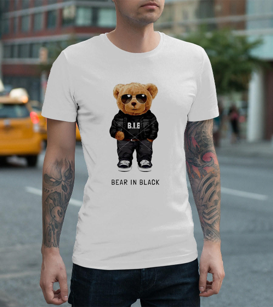 Bear in Black B.I.B Black in My Happy Color T-Shirt