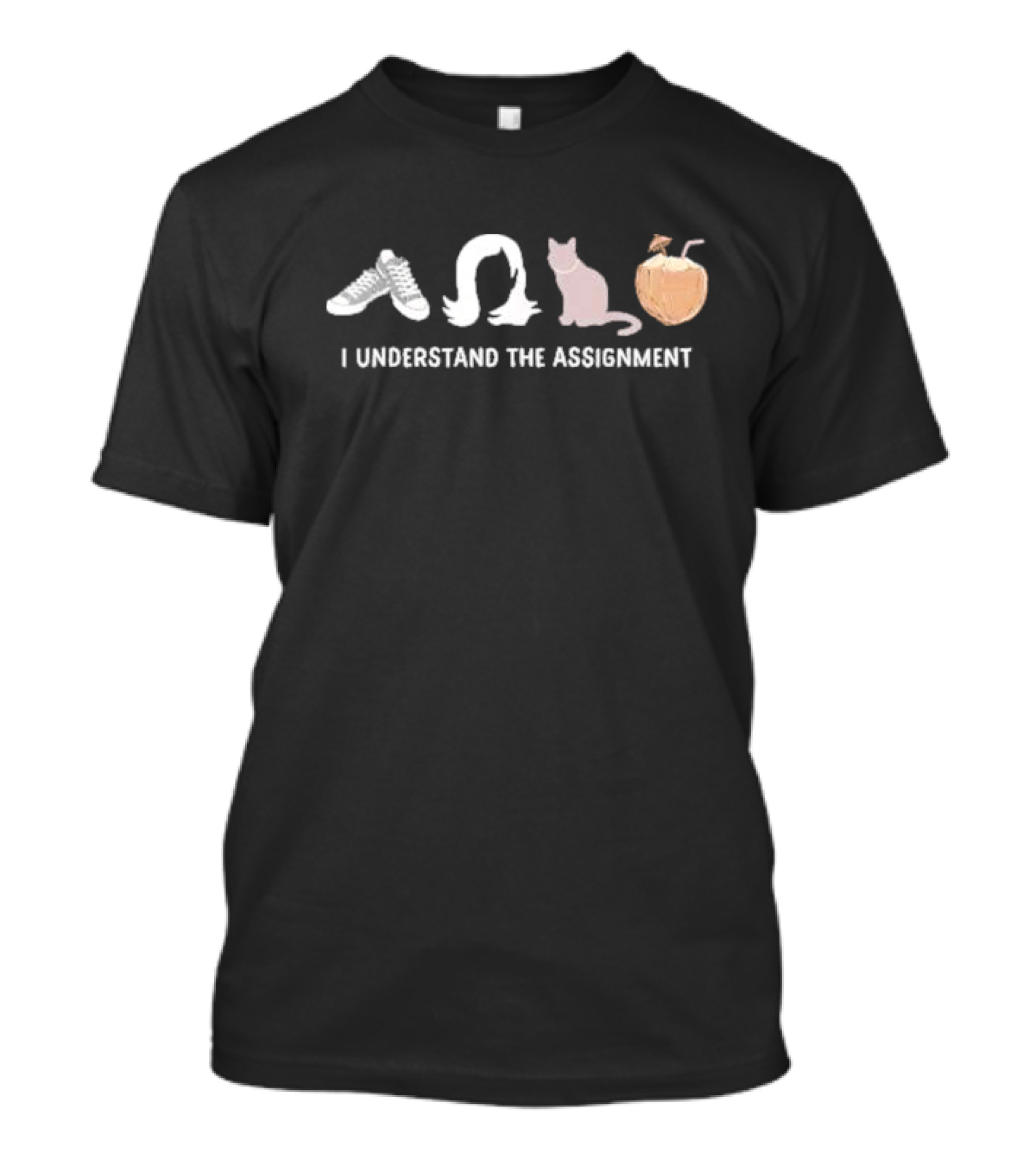 I Understand The Assignment President Kamala Harris Sneakers Silhouette Cat Apple T-Shirt