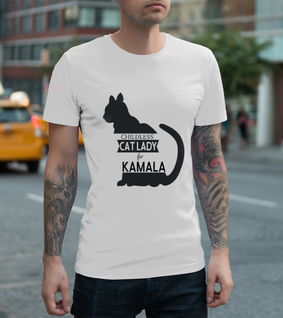 Childless Cat Lady for Kamala Harris Election T-Shirt