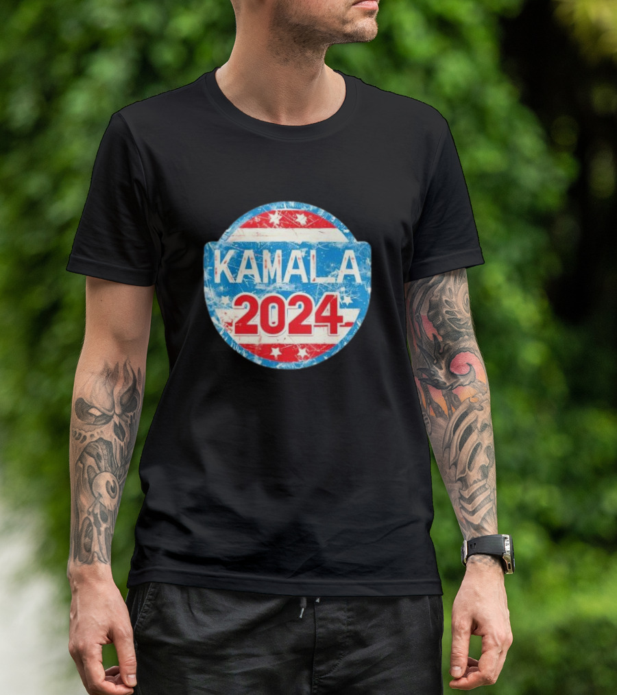 Kamala 2024 Election Stars And Stripes Badge T-Shirt