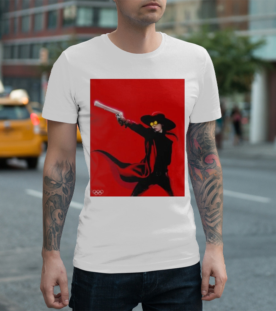 Kim Yeji Olympic Paris 2024 Alucard Shooter Red Cloak and Yellow Glasses T-Shirt