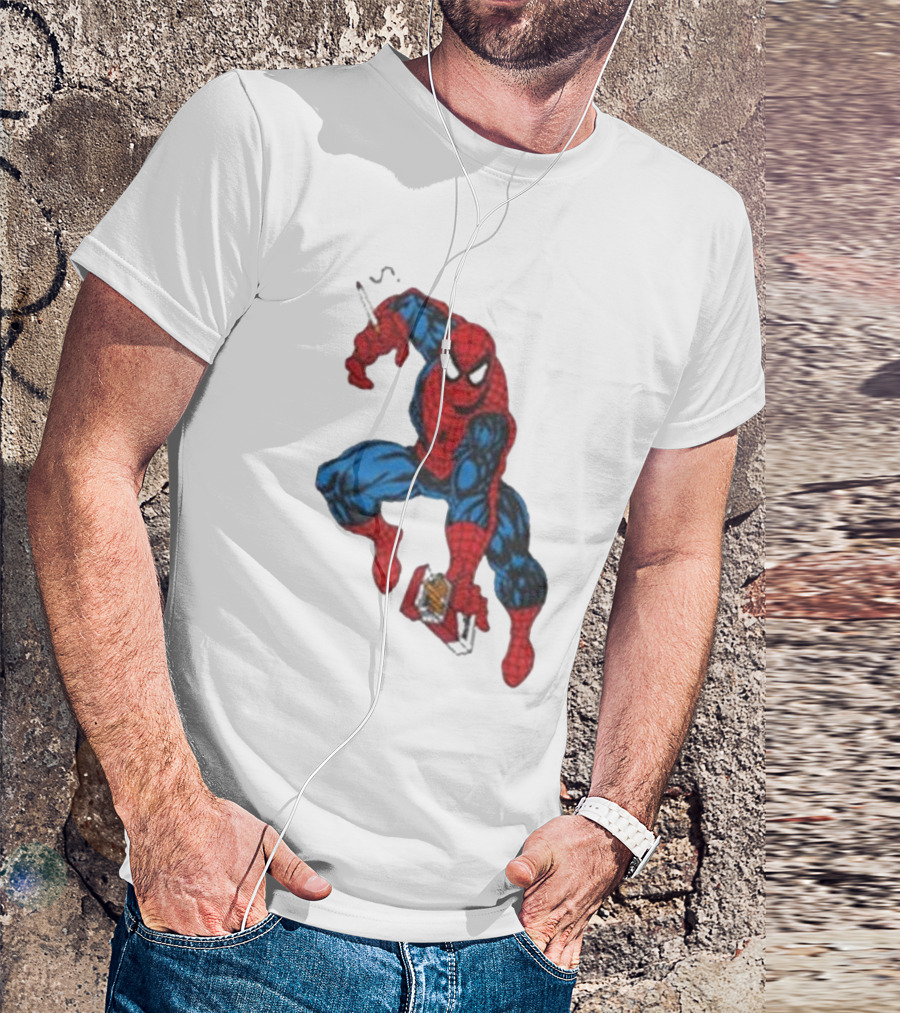The Amazing Smokerman Comic Parody Smoking Jumping Hero T-Shirt