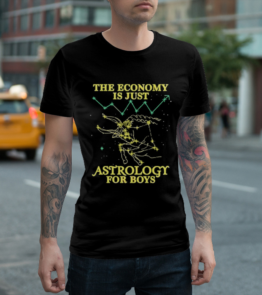 The Economy Is Just Astrology For Boys Constellation And Stock Chart T-Shirt