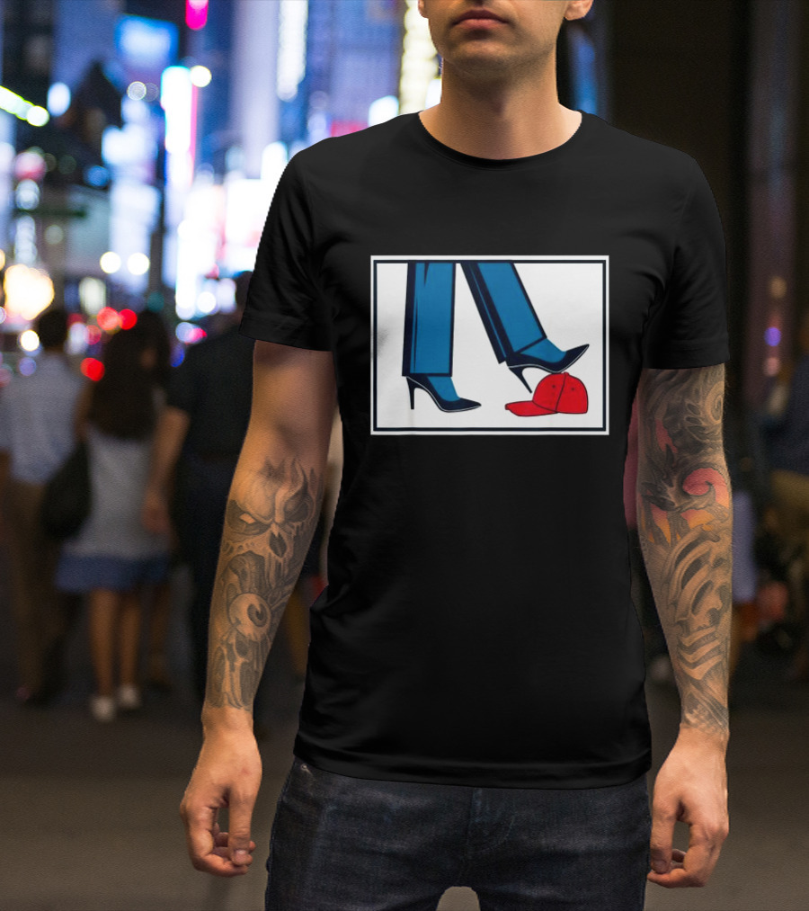 Kamala Harris High Heels Stepping On Red Maga Hat T-Shirt