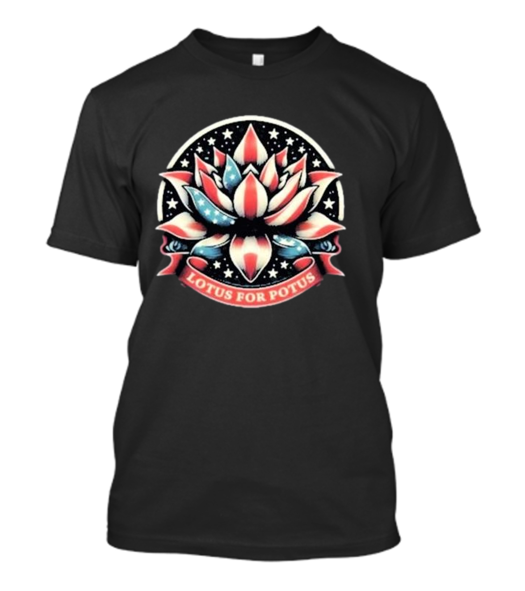 Lotus For Potus Vintage Harris American Flag Stars T-Shirt