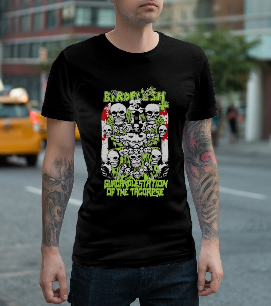 Birdflesh Guacamole Station of the Tacobræse T-Shirt