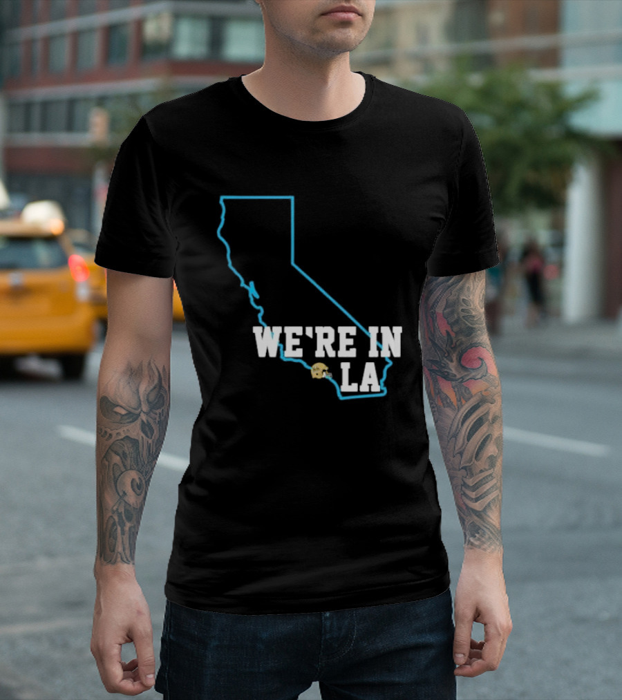Deshaun Foster We're in LA with California Outline and LA Helmet T-Shirt