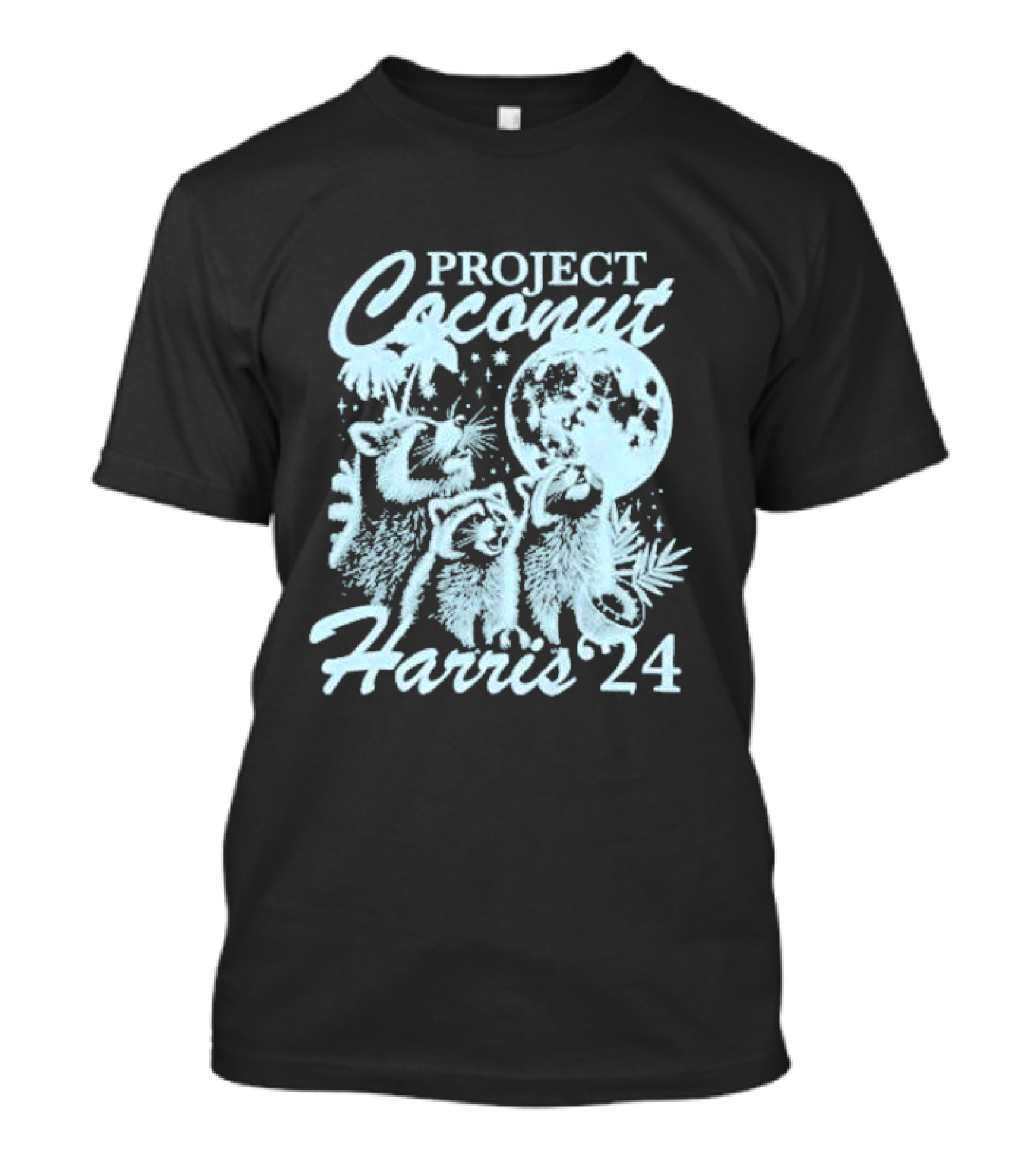Project Coconut Harris 24 Raccoons Moon Palms Tropical T-Shirt