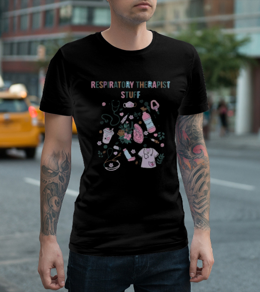 Respiratory Therapist Respiratory Therapy Stethoscope Mask Inhaler Lungs Stethoscope Coffee Cup Essentials T-Shirt