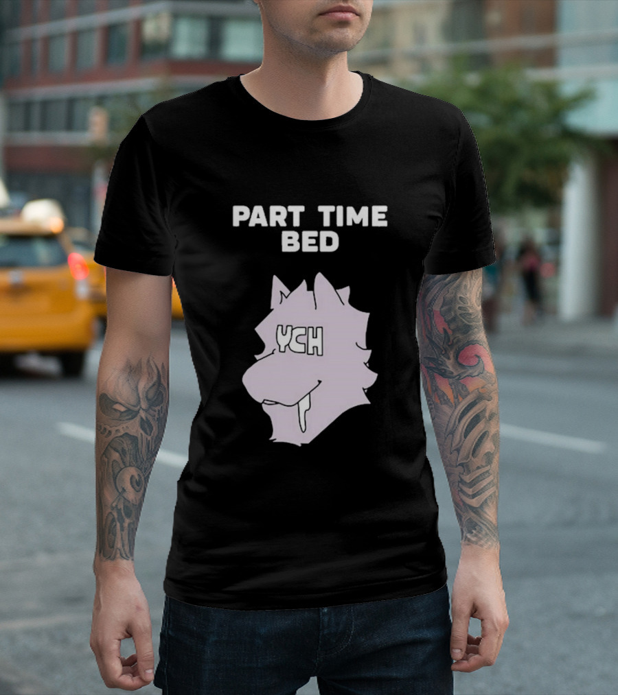Gustav Indycar Part Time Bed YCH Wolf Head T-Shirt