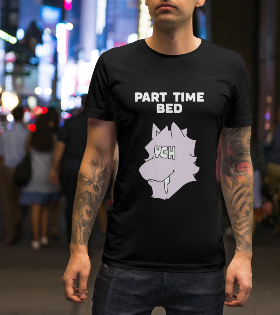 Gustav Indycar Part Time Bed YCH Wolf Head T-Shirt
