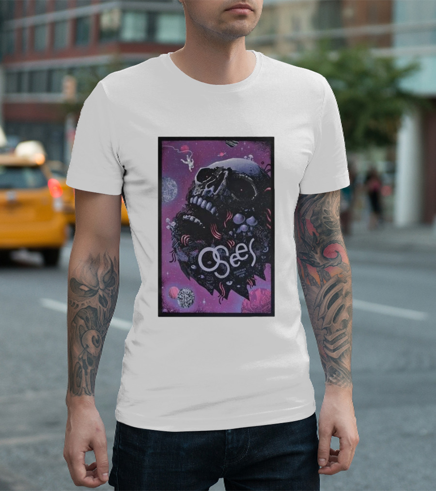 The Osees Band Skull Art Green Man Festival T-Shirt