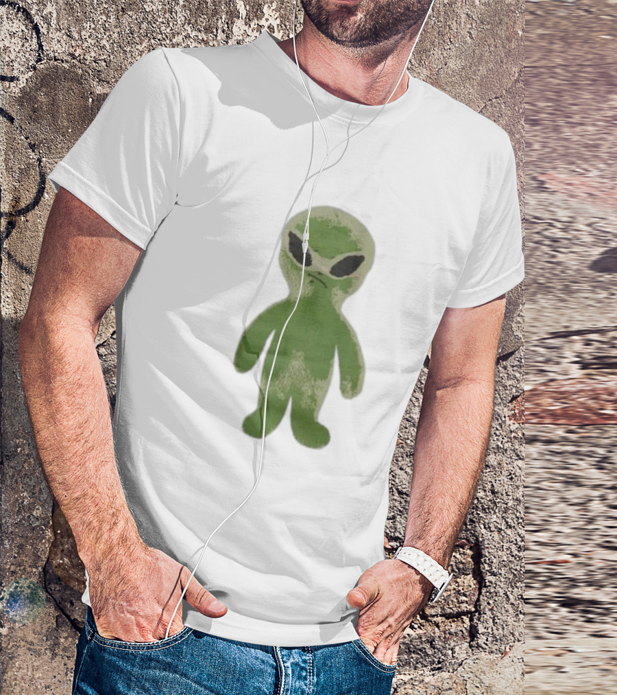 The8 Hoodhood Alien Overfit Half Green Character T-Shirt