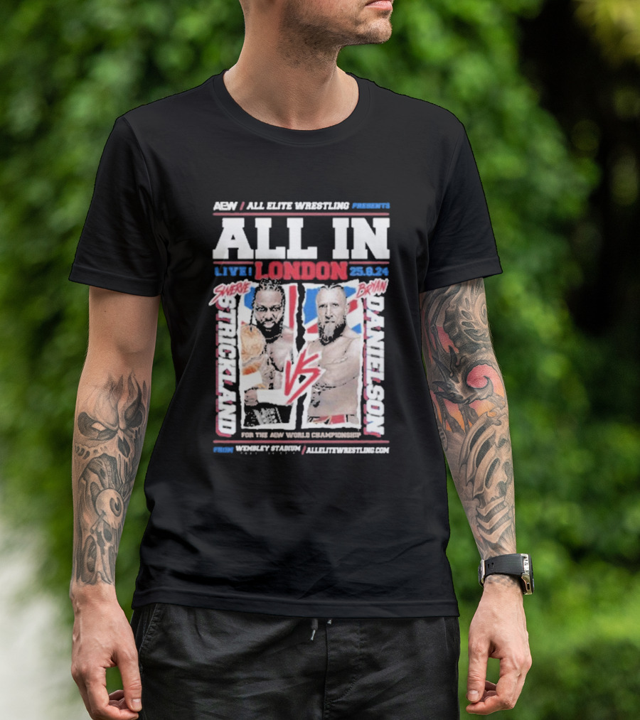 AEW All In Live London 2024 Swerve Strickland Vs Bryan Danielson Matchup T-Shirt