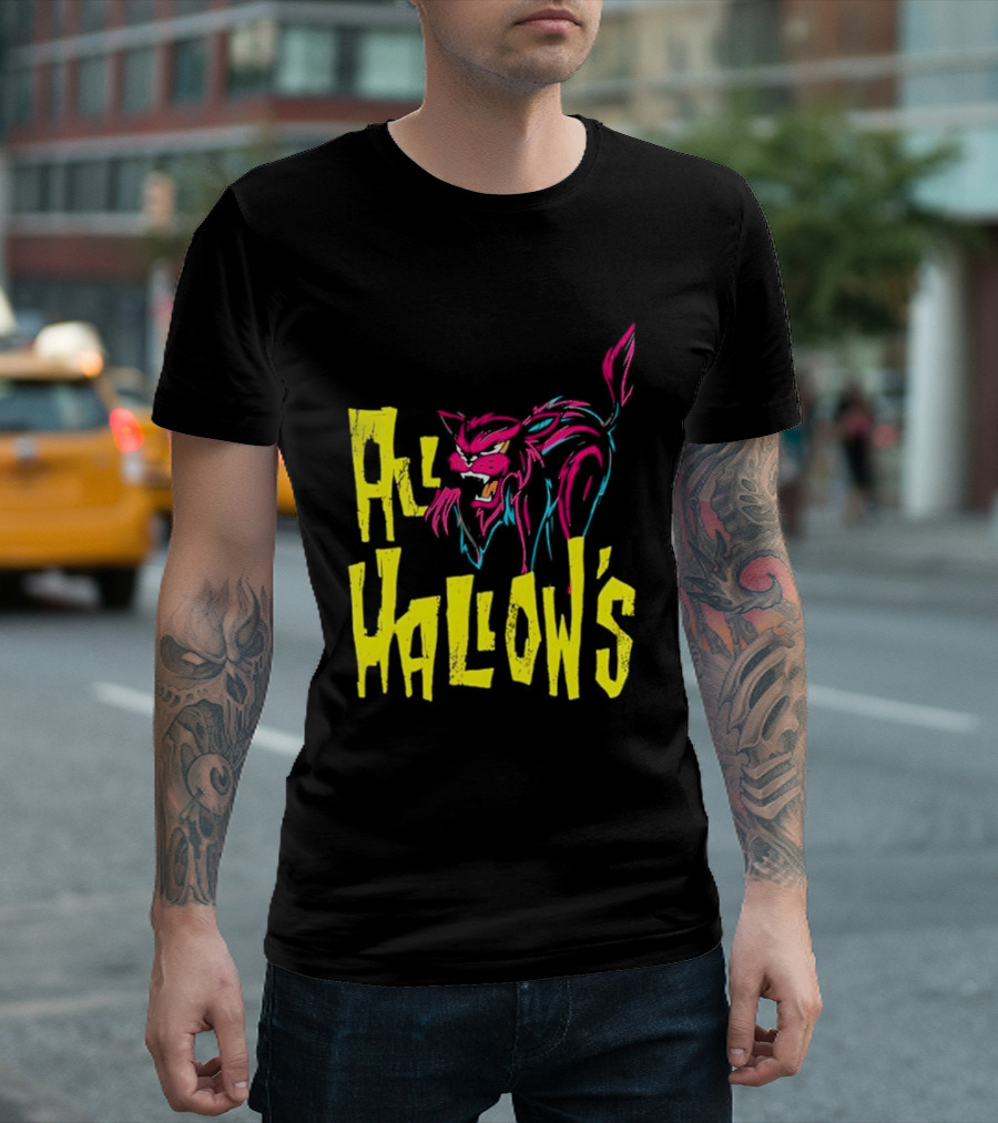 All Hallow's Afireinside Cat T-Shirt