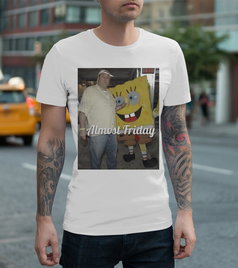Almost Friday Gandolfini and Spongebob T-Shirt