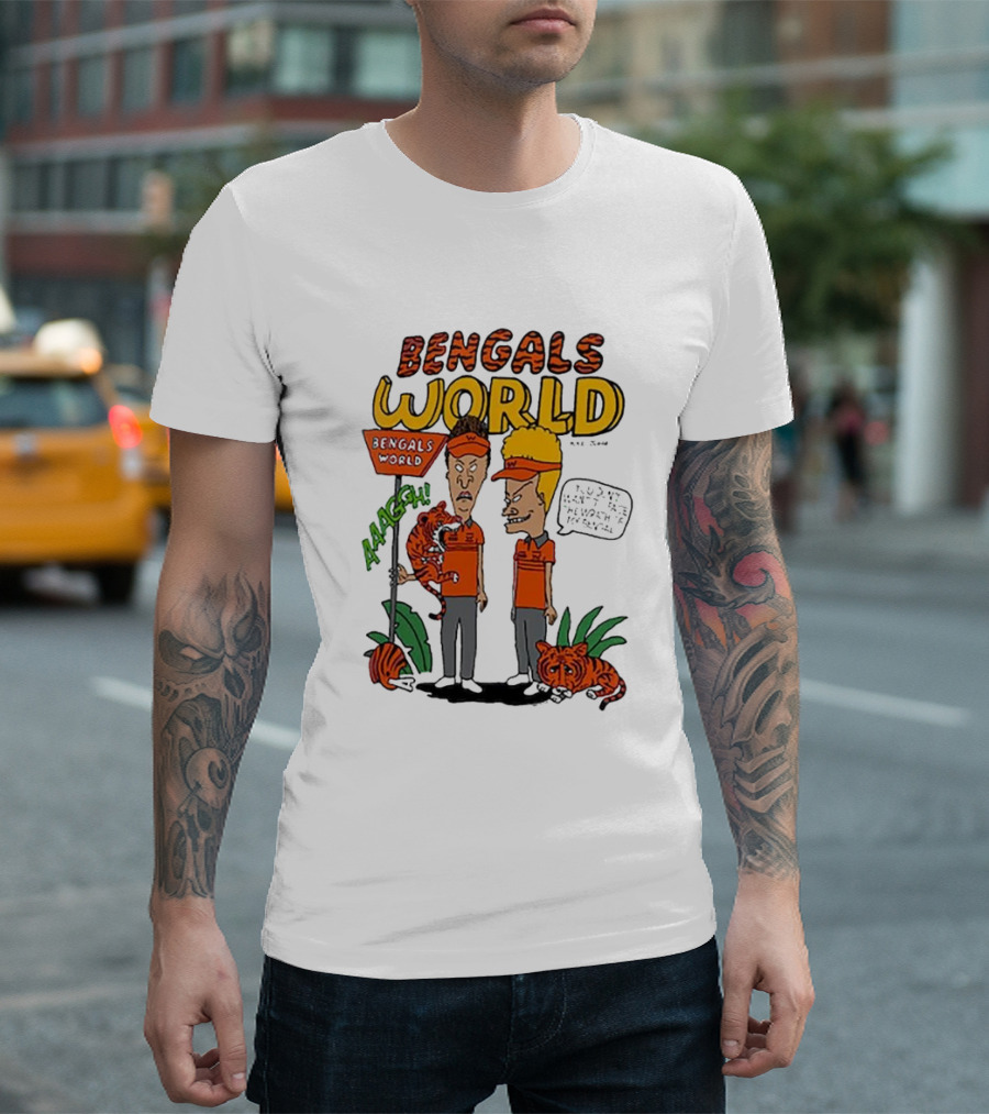 Bengals World Cincinnati NFL X Homage X Beavis and Butt-head Aaagh T-Shirt