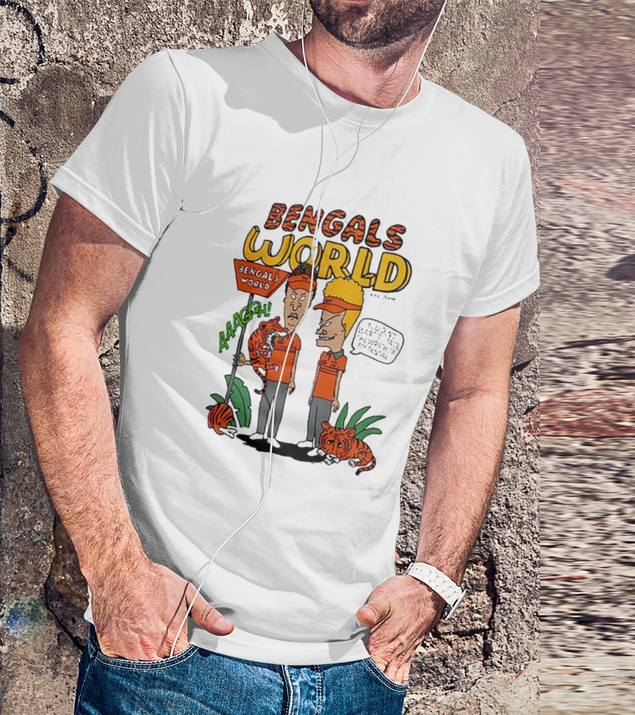 Bengals World Cincinnati NFL X Homage X Beavis And Butt-head Aaagh T-Shirt