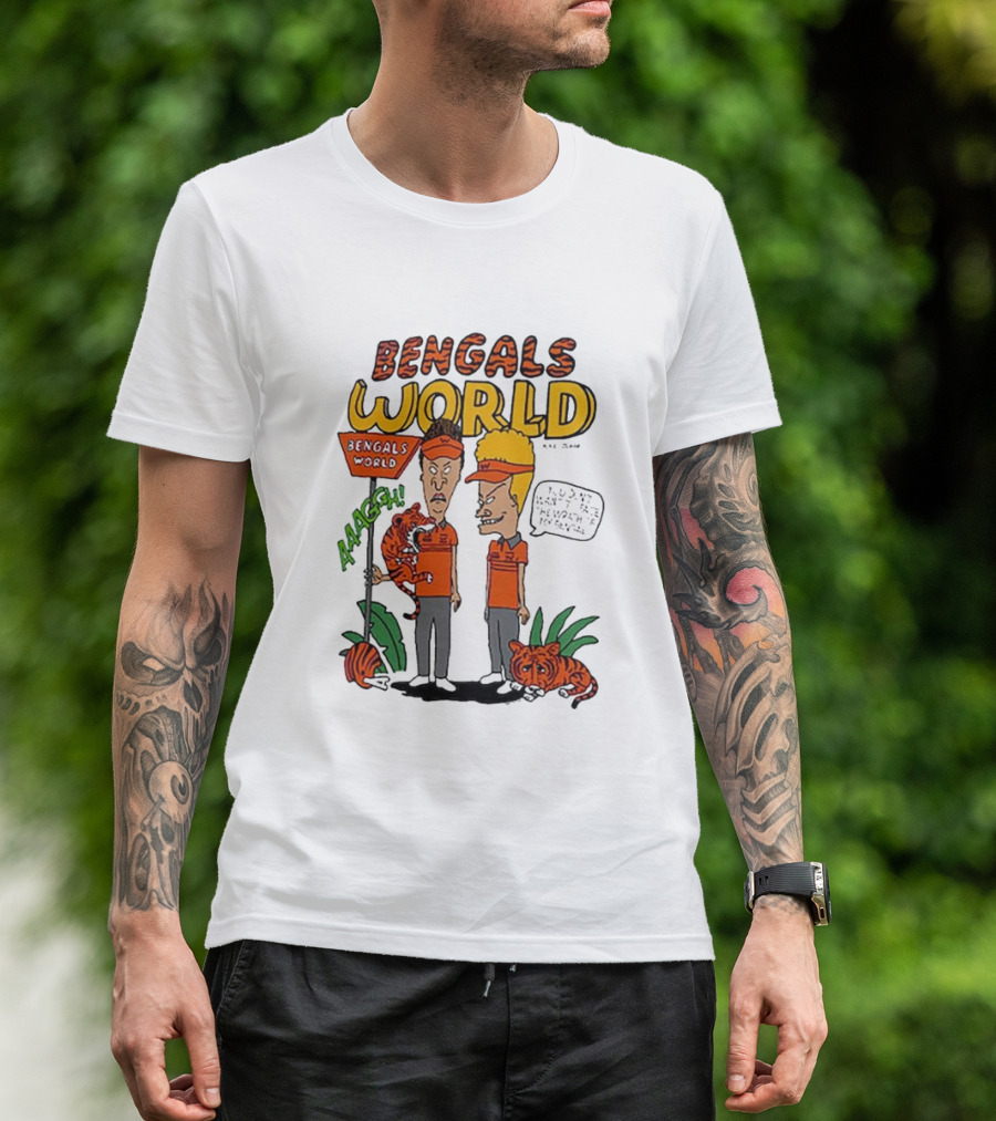 Bengals World Cincinnati NFL X Homage X Beavis And Butt-head Aaagh T-Shirt