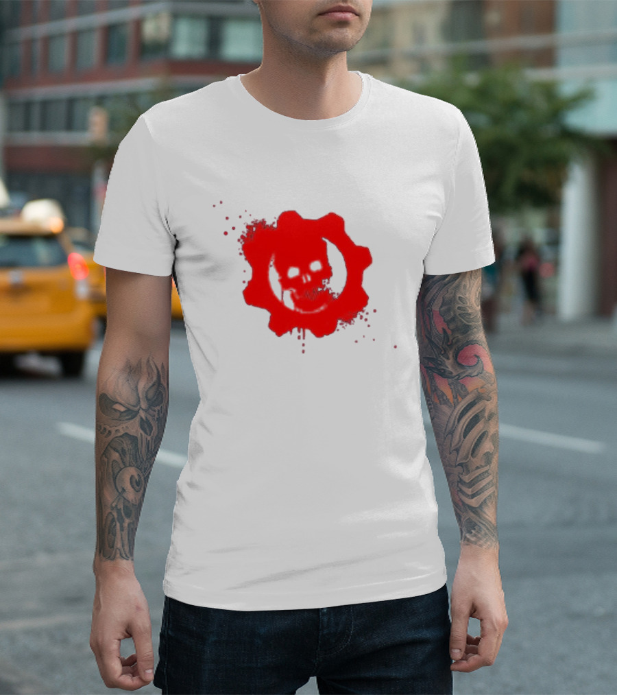 Gears Of War Crimson Omen Icon In Red With Skull T-Shirt