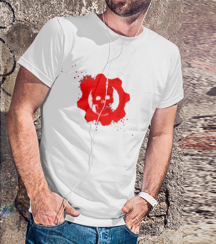 Gears Of War Crimson Omen Icon In Red With Skull T-Shirt