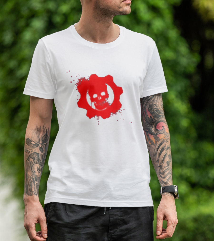 Gears Of War Crimson Omen Icon In Red With Skull T-Shirt