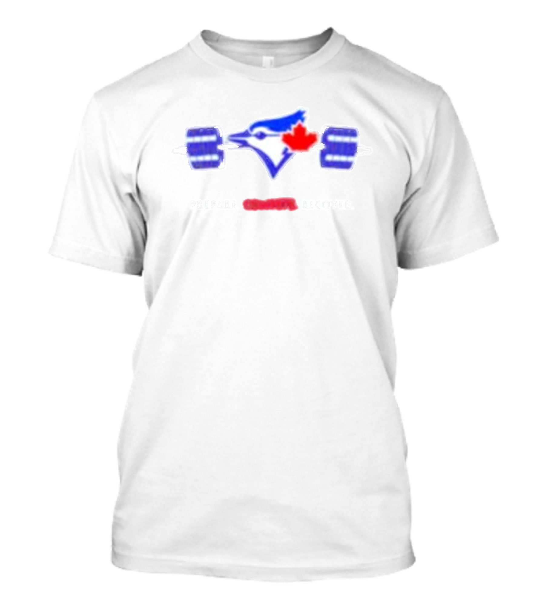 Blue Jays Prepare Compete Recover Barbell Maple Leaf Emblem T-Shirt