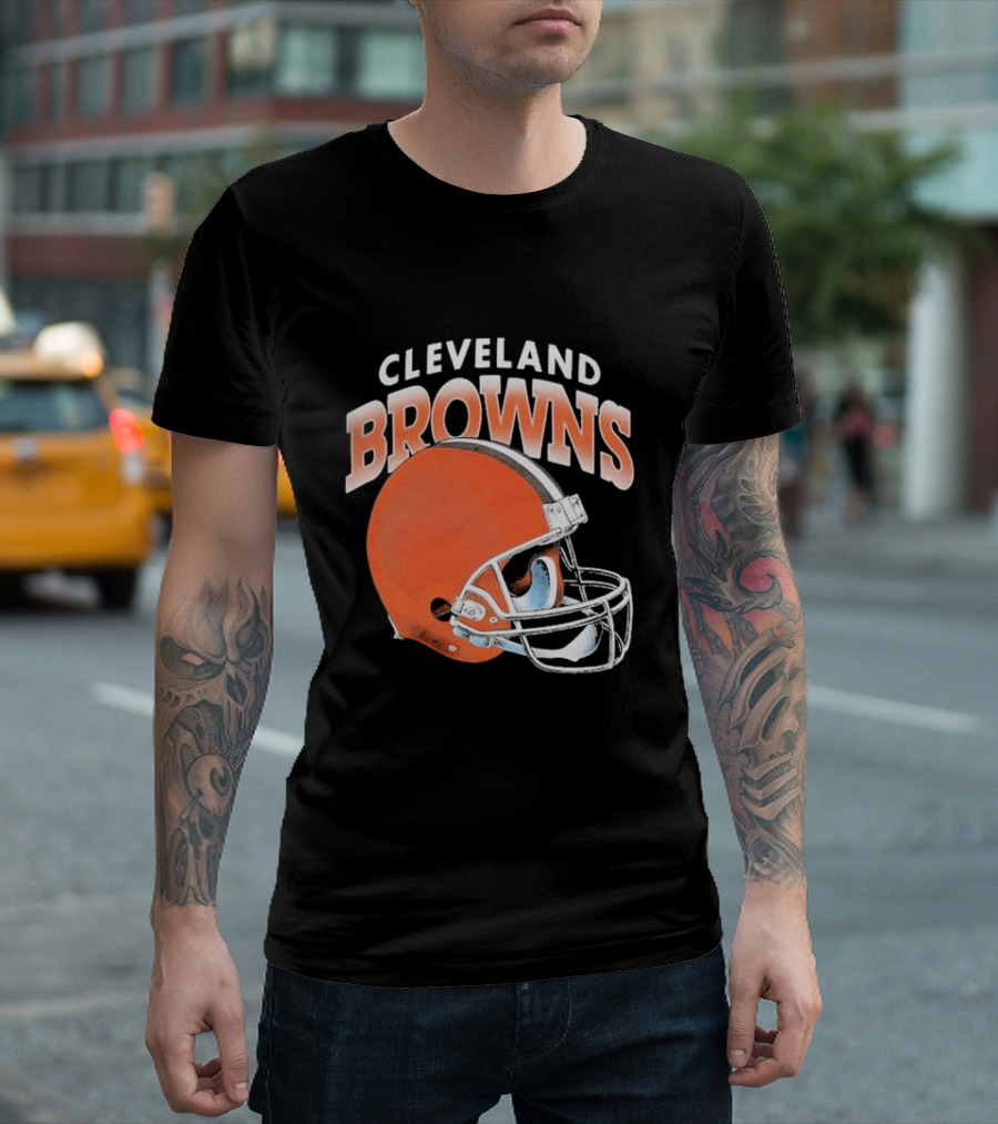 Cleveland Browns Helmet Logo Gradient T-Shirt