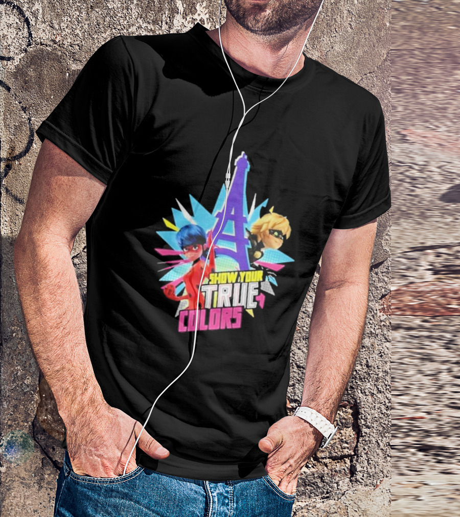 Miraculous Ladybug And Cat Noir Show Your True Colors Paris Eiffel Tower T-Shirt