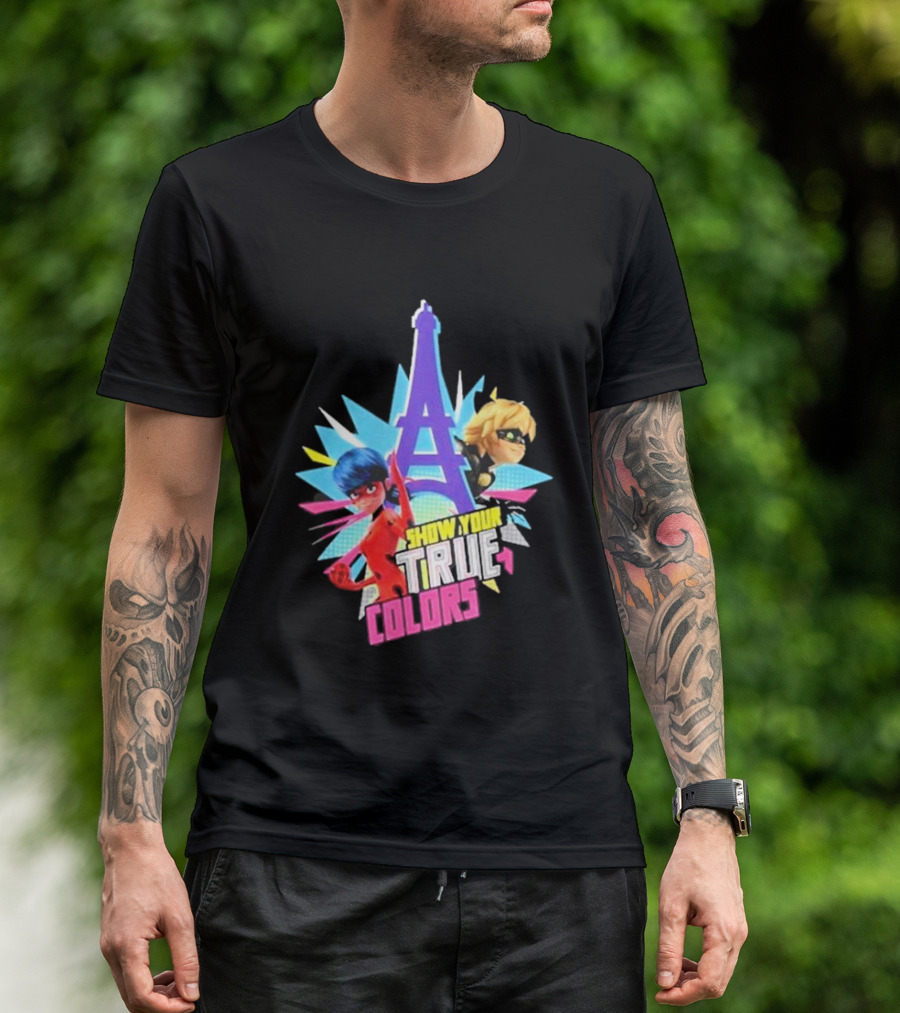 Miraculous Ladybug And Cat Noir Show Your True Colors Paris Eiffel Tower T-Shirt
