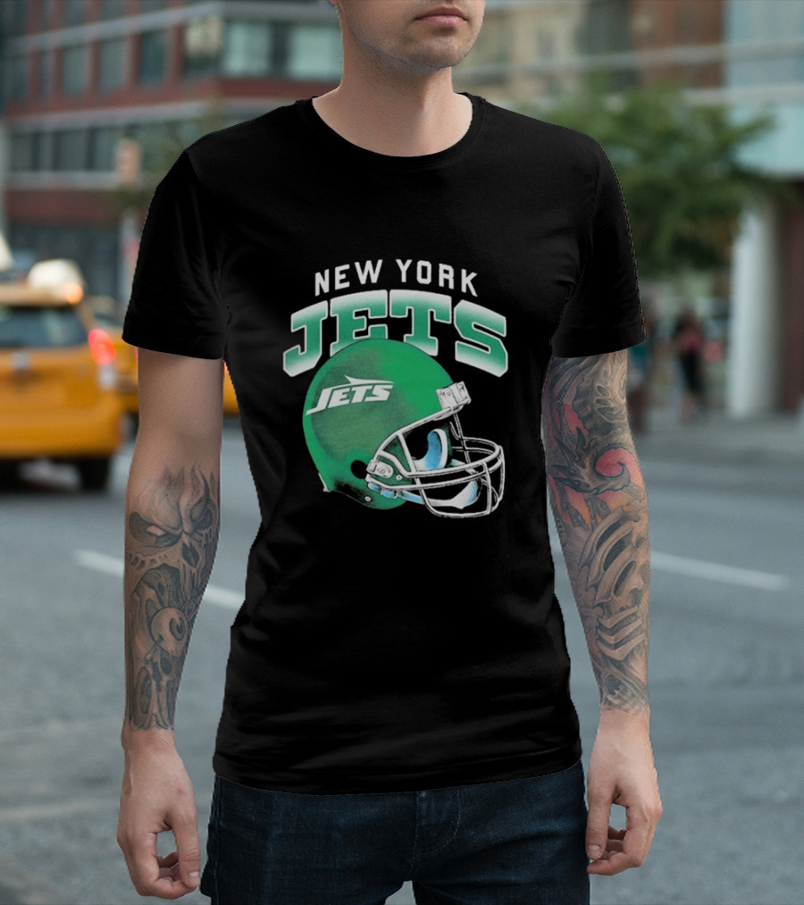 New York Jets Green Gradient Helmet T-Shirt