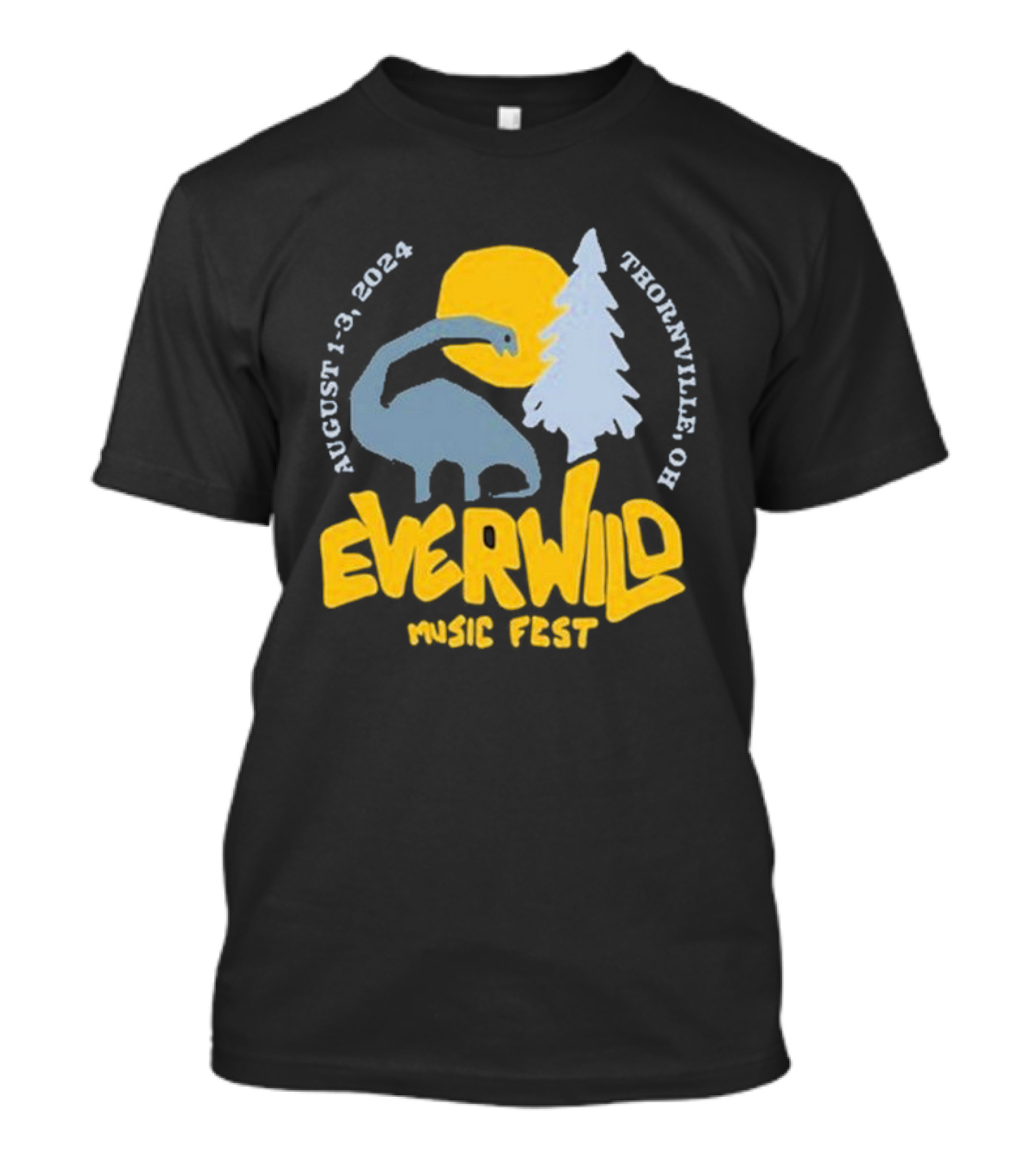 Everwild Music Fest Dinosaur August 1-3 2024 Thornville Ohio T-Shirt