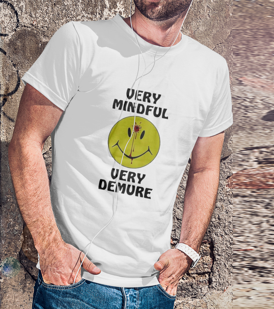 Very Mindful Very Demure Bloodied Smiley Face Icon T-Shirt