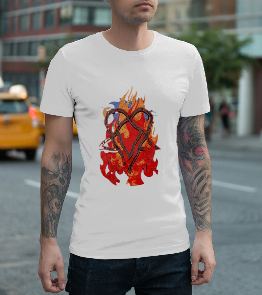 Ville Valo Heartagram Flames Touched By Fire T-Shirt