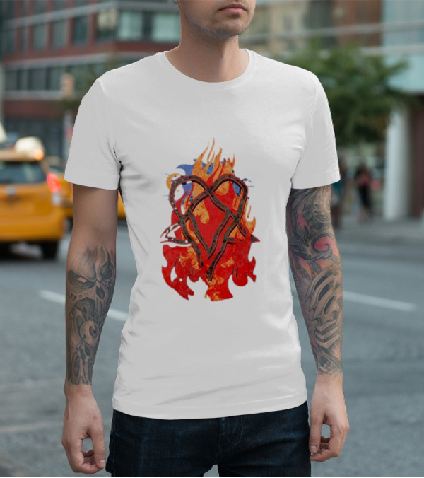 Ville Valo Heartagram Flames Touched By Fire T-Shirt