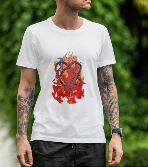 Ville Valo Heartagram Flames Touched By Fire T-Shirt