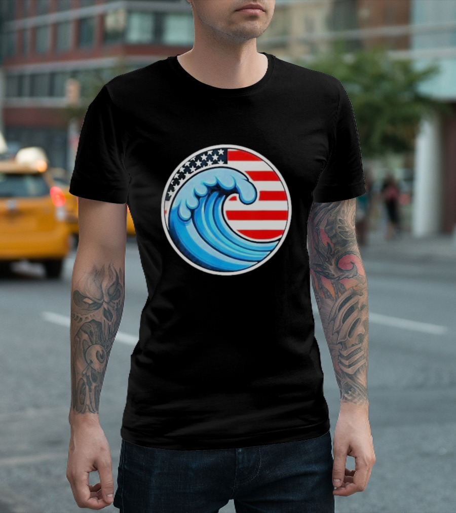 Vote Blue Democrat Election 2024 Blue Wave U.S. Flag Democracy T-Shirt