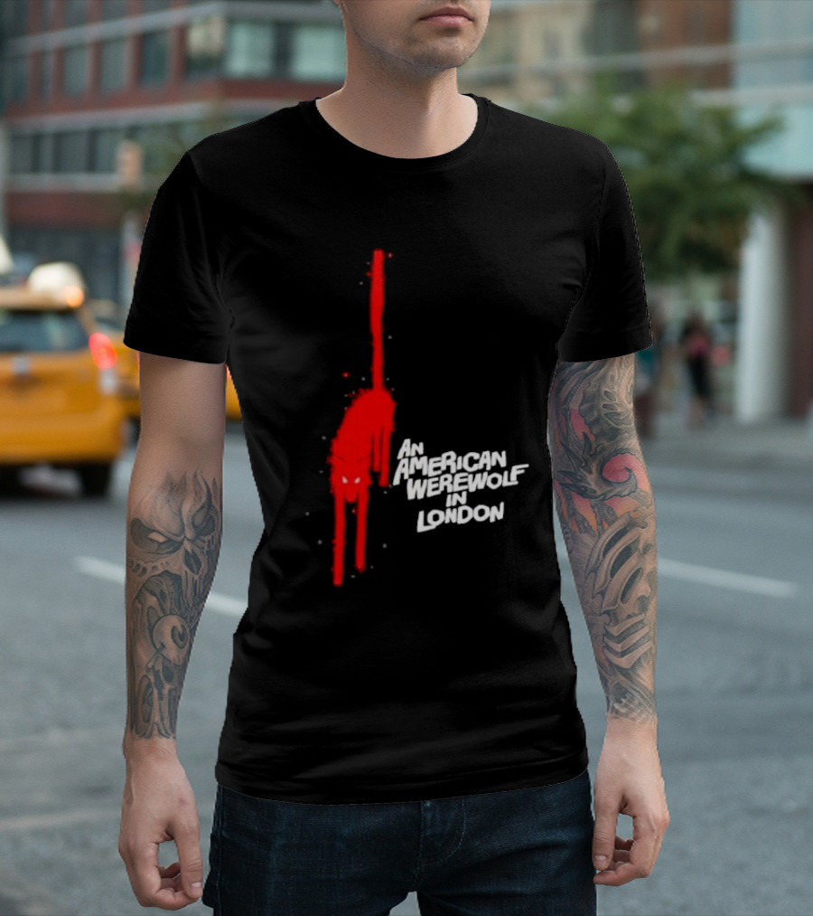 An American Werewolf in London Retro Horror Movie Red Cat T-Shirt